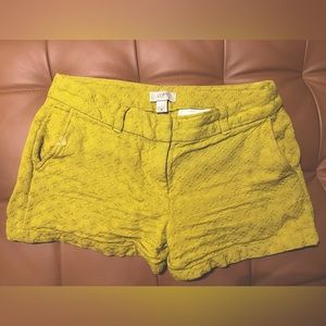Anne Taylor LOFT yellow-green olive / goldenrod shorts